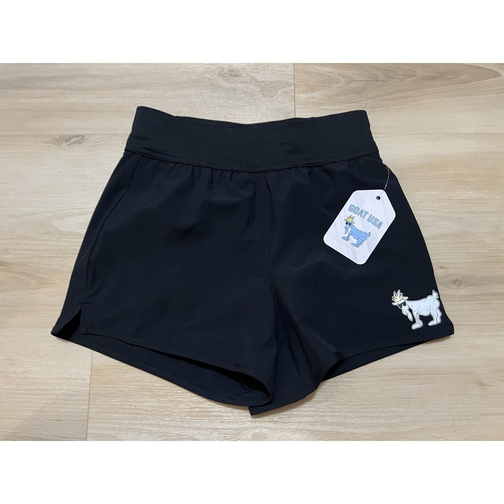 NWT GOAT USA Girls Black Spandex Shorts Size Youth Medium Lined